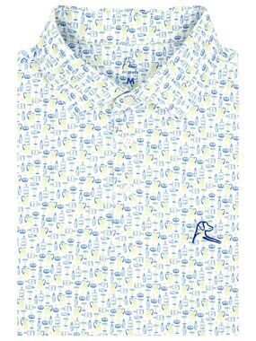 Rhoback The Margarita Short Sleeve Performance Polo Shirt Tropical Lime M NWOT